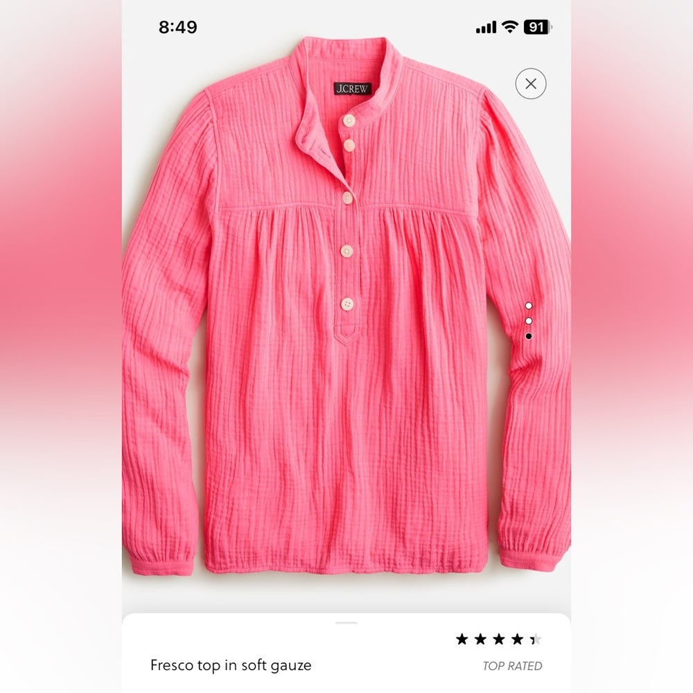 NWT J. Crew Fresco Top Soft Gauze 2X